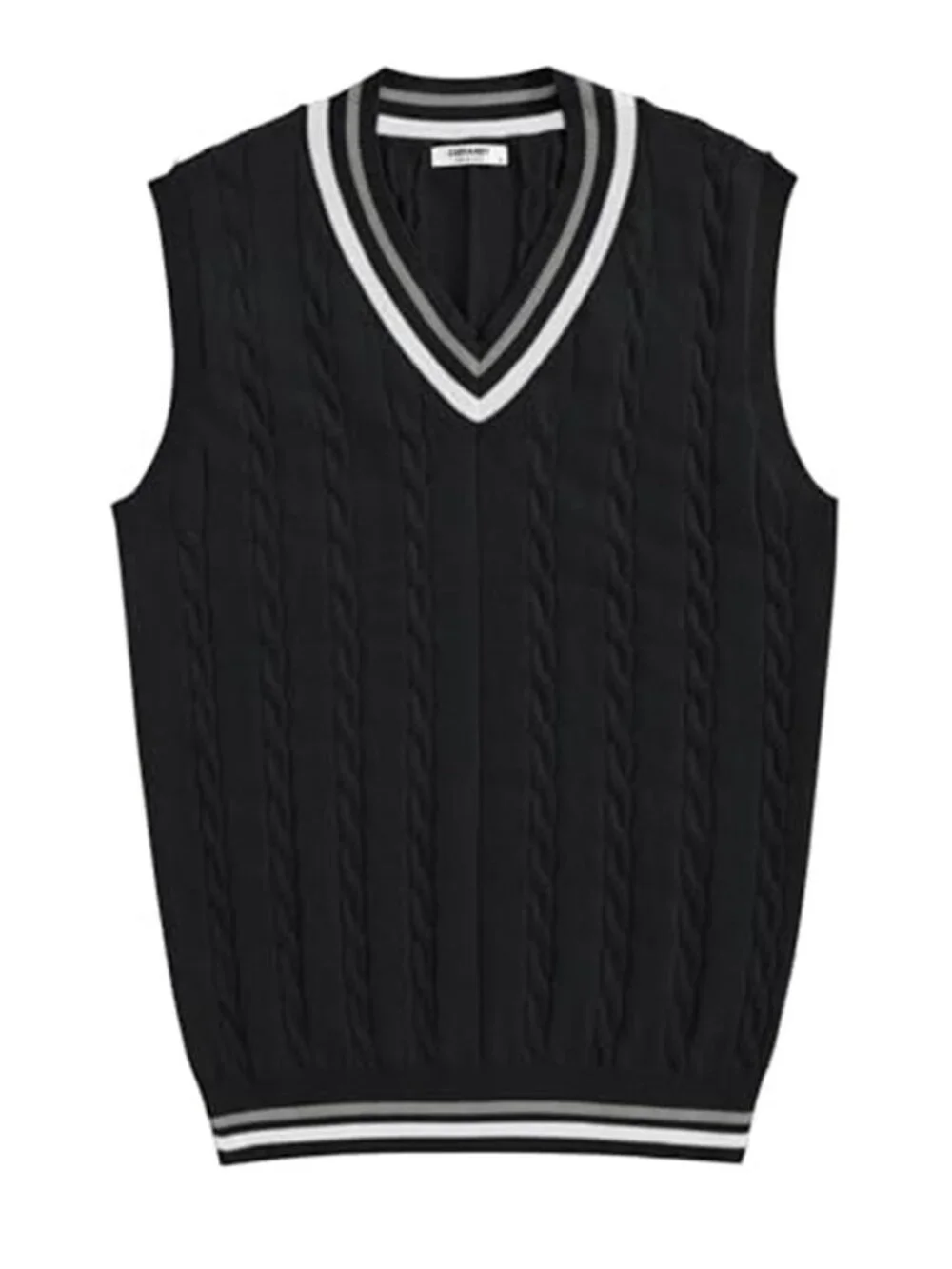 Men's Sweater Vest V Neck Casual Sleeveless Knit Pullover Sweater